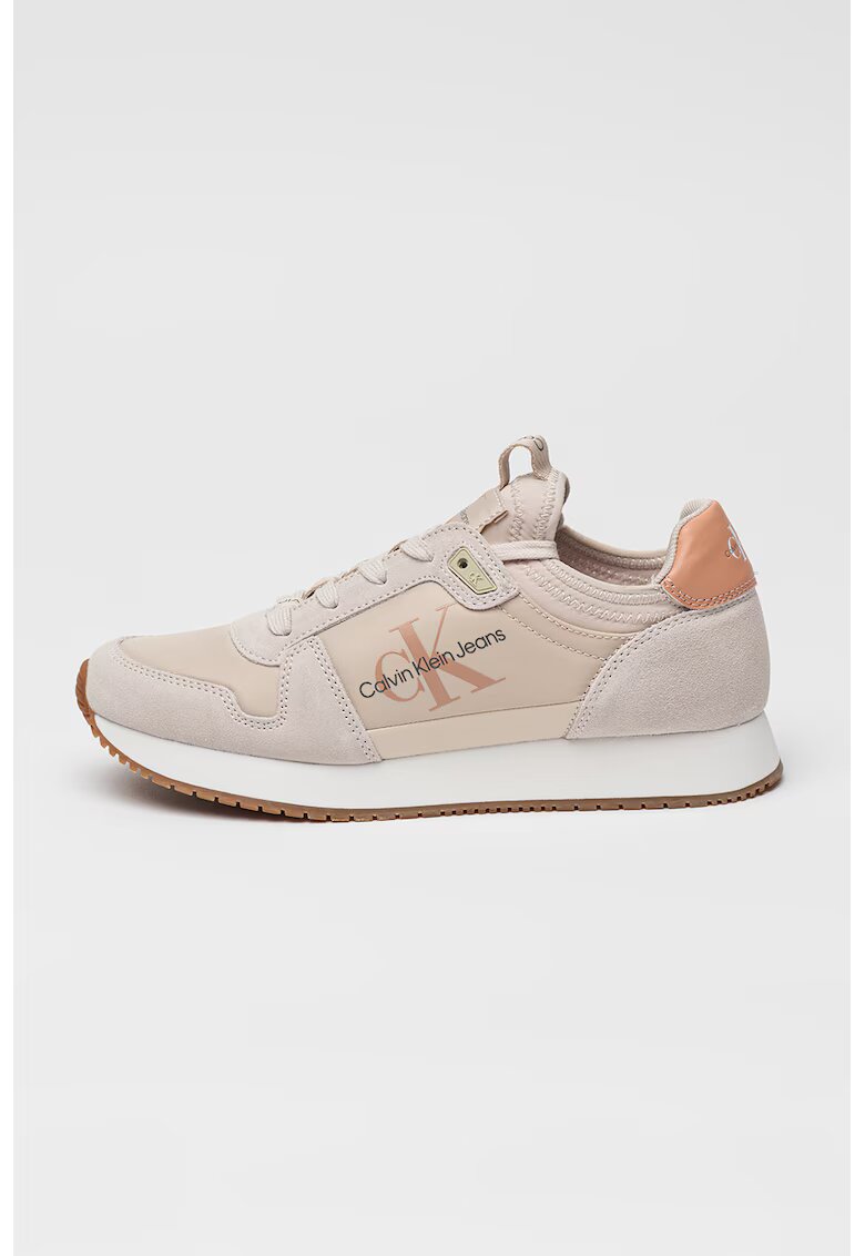 Calvin Klein Jeans Pantofi sport cu model colorblock si logo - Alb optic/Grej