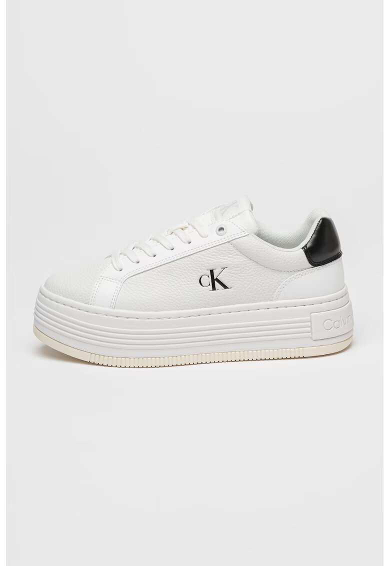 Calvin Klein Jeans Pantofi sport cu talpa flatform si sireturi - Negru/Alb optic