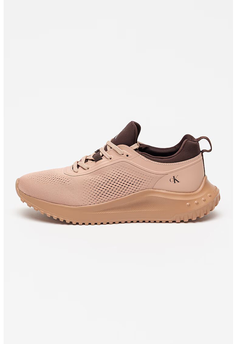 Calvin Klein Jeans Pantofi sport de plasa respirabila - Maro inchis/Roz prafuit