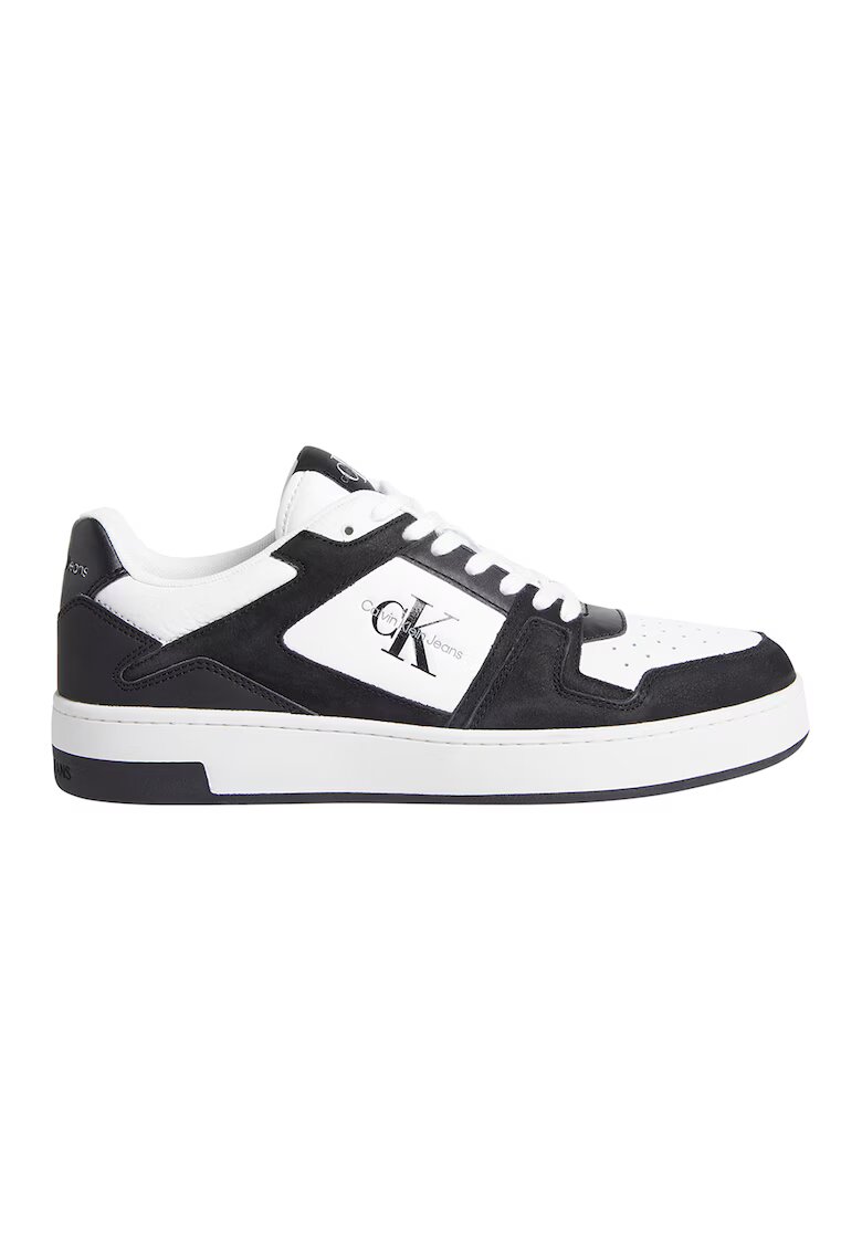 Calvin Klein Jeans Pantofi sport din piele cu detaliu logo - Alb/Negru