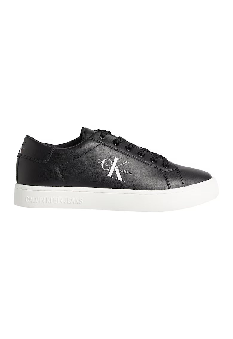 Calvin Klein Jeans Pantofi sport din piele cu imprimeu logo lateral - Negru stins
