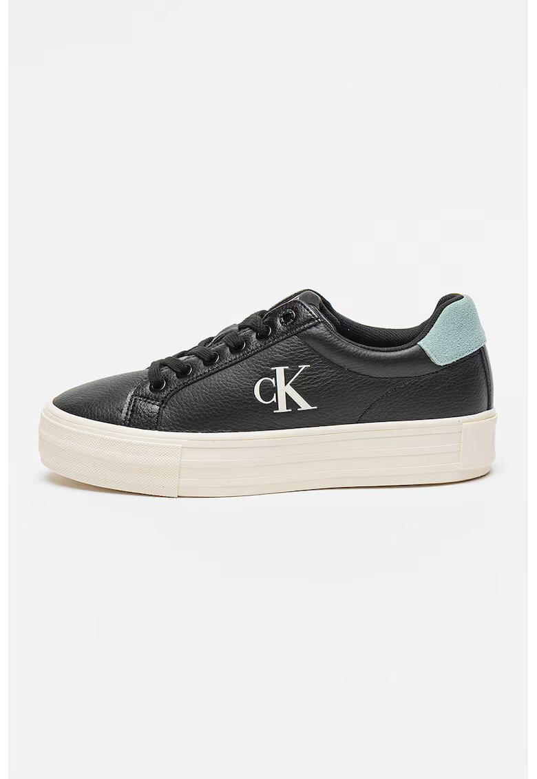 Calvin Klein Jeans Pantofi sport din piele - Negru/Alb murdar