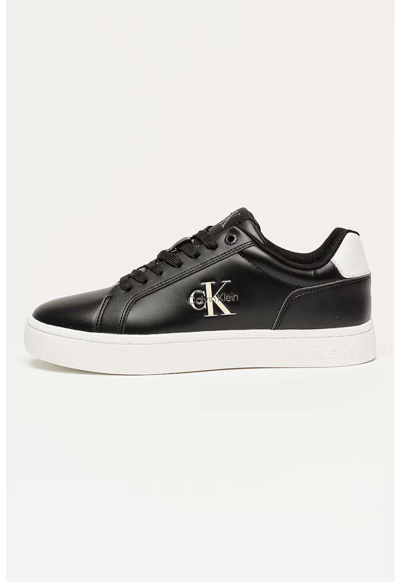 Calvin Klein Jeans Pantofi sport din piele si piele ecologica cu detaliu logo Classic - Negru stins