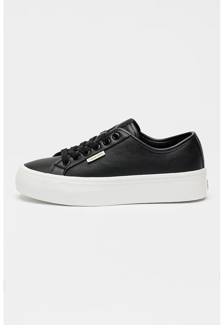 Calvin Klein Jeans Pantofi sport flatform de piele - Negru