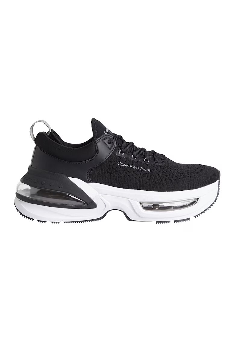 Calvin Klein Jeans Pantofi sport low-cut cu insertii din material textil - Alb/Negru