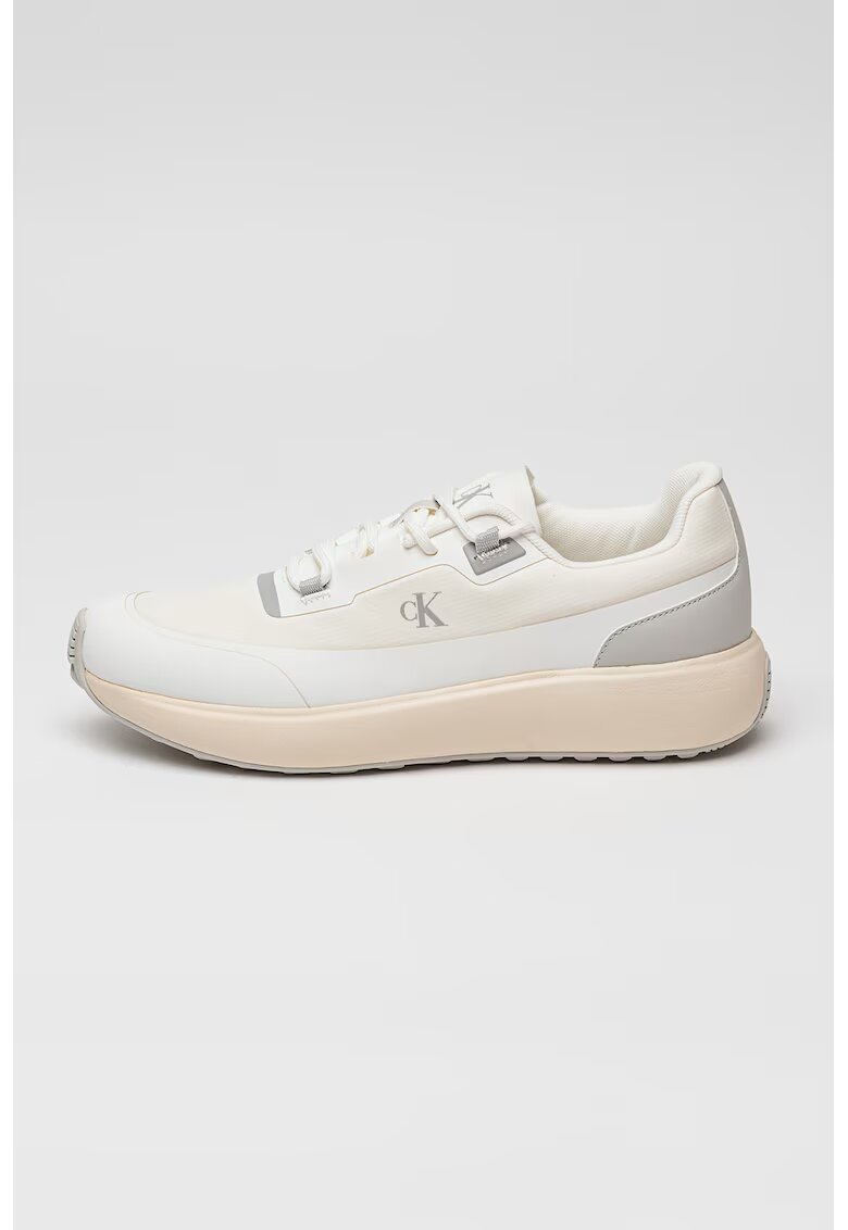Calvin Klein Jeans Pantofi sport low-cut cu logo - Alb/Gri deschis