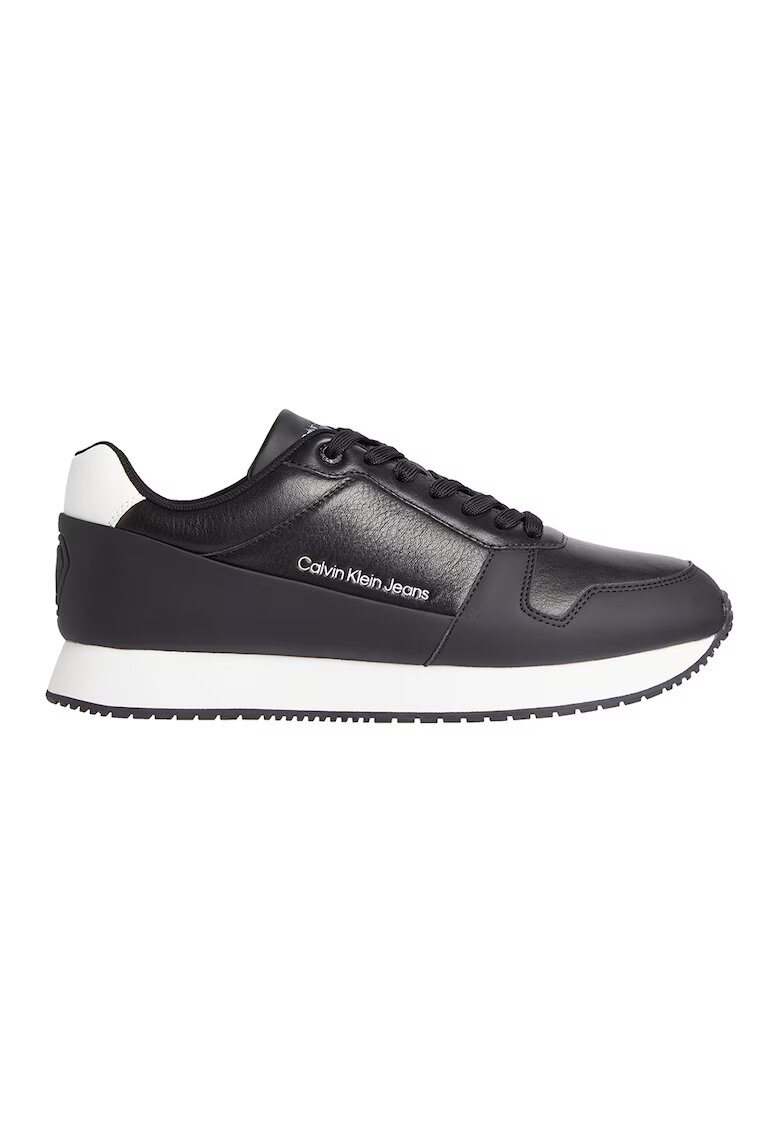 Calvin Klein Jeans Pantofi sport low-cut de piele Retro Runner - Negru