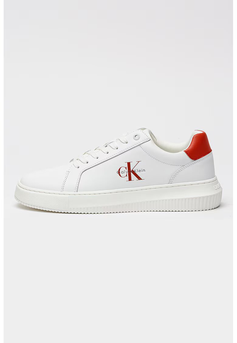 Calvin Klein Jeans Pantofi sport low-cut de piele - Rosu/Alb