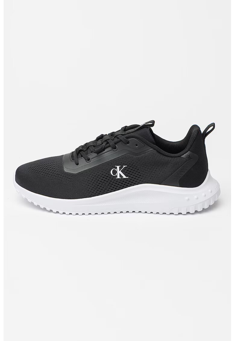 Calvin Klein Jeans Pantofi sport low-cut din material textil - Negru/Alb optic