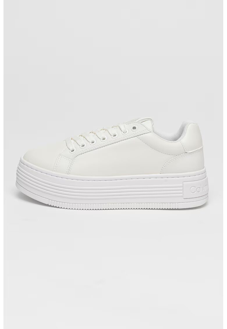Calvin Klein Jeans Pantofi sport low-cut din piele cu platforma - Alb