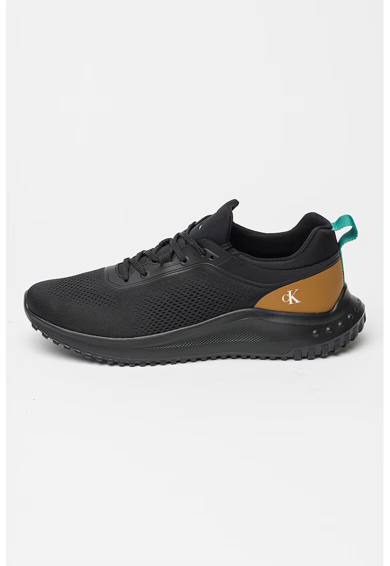 Calvin Klein Jeans Pantofi sport low-cut din plasa - Negru/Caramel