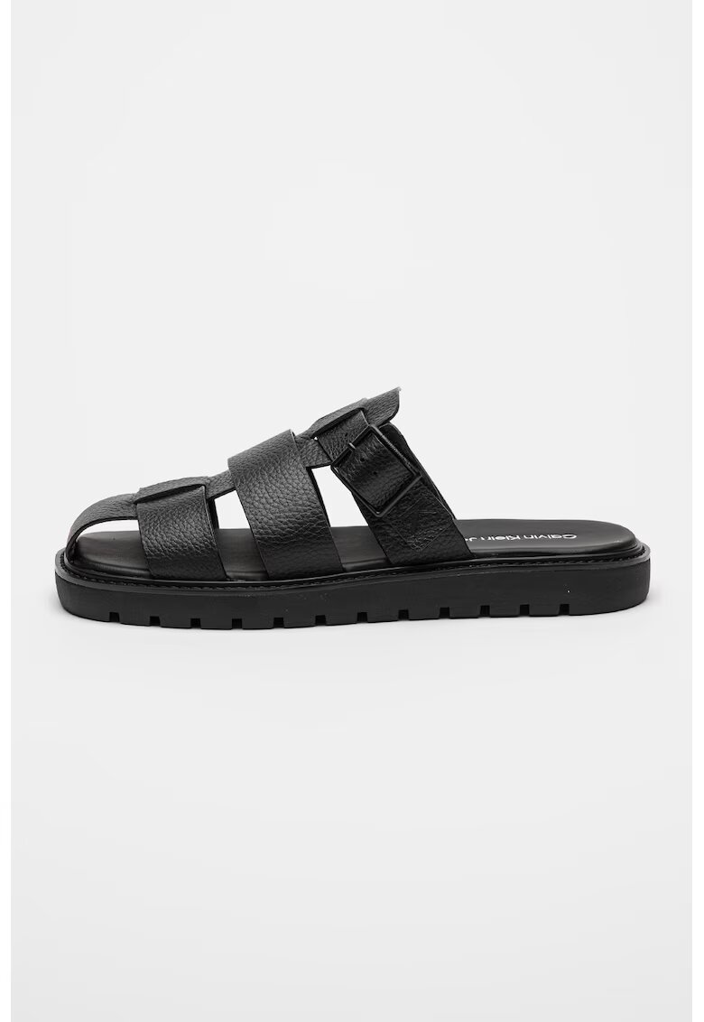 Calvin Klein Jeans Papuci din piele - Negru