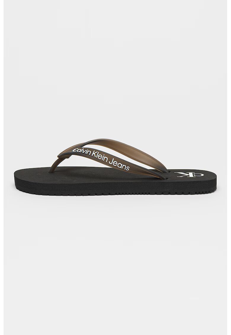 Calvin Klein Jeans Papuci flip-flop cu detaliu logo - Negru