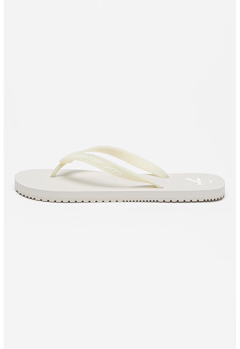 Calvin Klein Jeans Papuci flip-flop cu logo - Verde pal