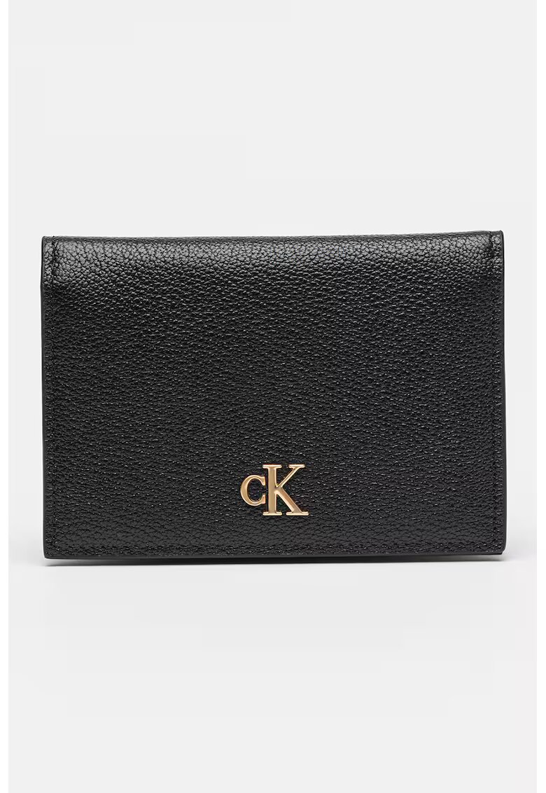 Calvin Klein Jeans Portofel de piele ecologica cu logo metalic - Negru