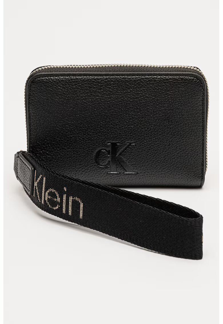 Calvin Klein Jeans Portofel din piele ecologica cu logo - Negru