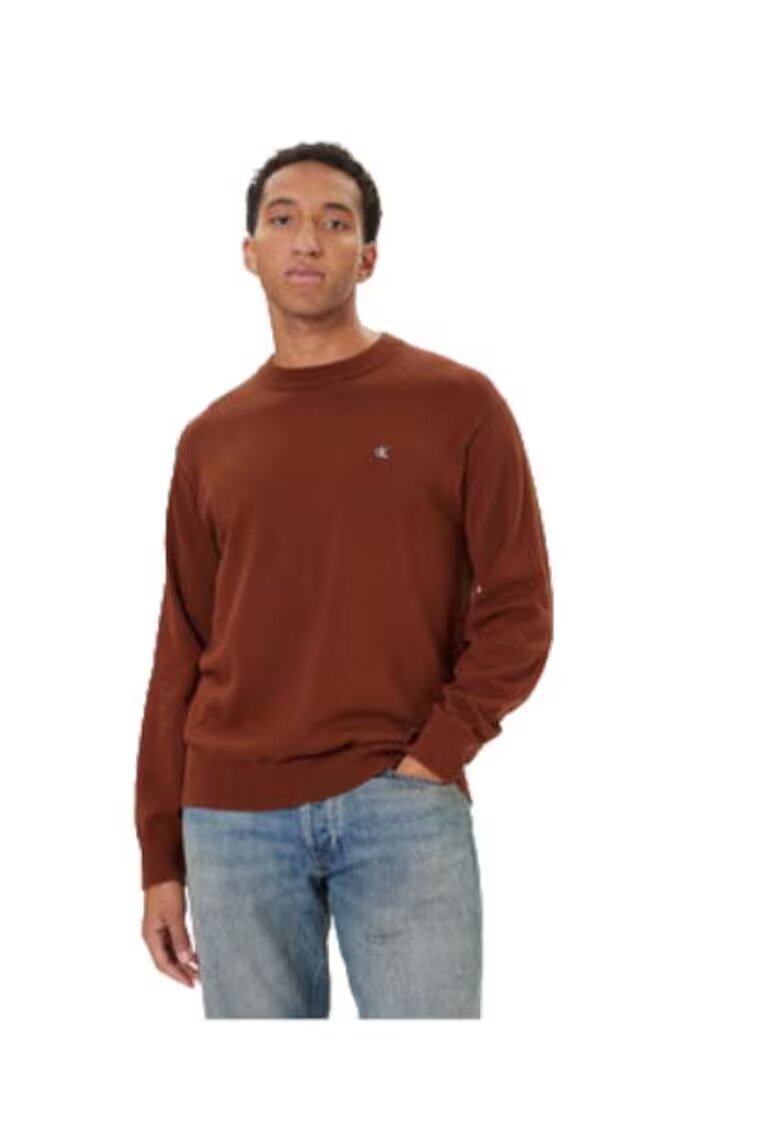 Calvin Klein Jeans Pulover barbati - bumbac - maro