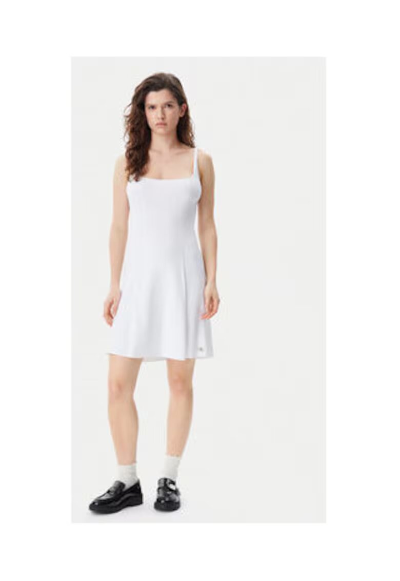 Calvin Klein Jeans Rochie casual Dama - Alb - 80% bumbac - 17% poliamida - 3% elastan