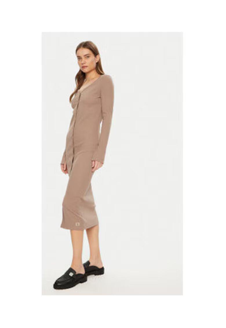 Calvin Klein Jeans Rochie casual Dama - bej - 94% bumbac - 6% elastan -