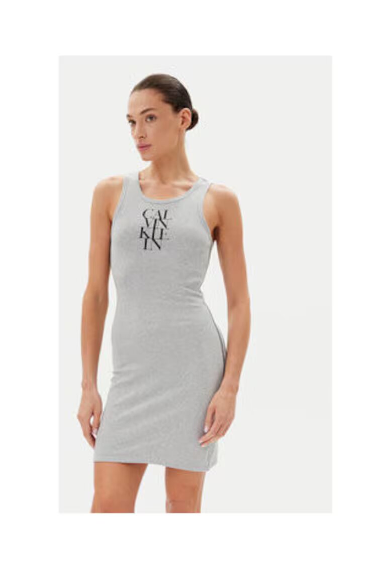 Calvin Klein Jeans Rochie casual Dama - Gri - bumbac-elastan -