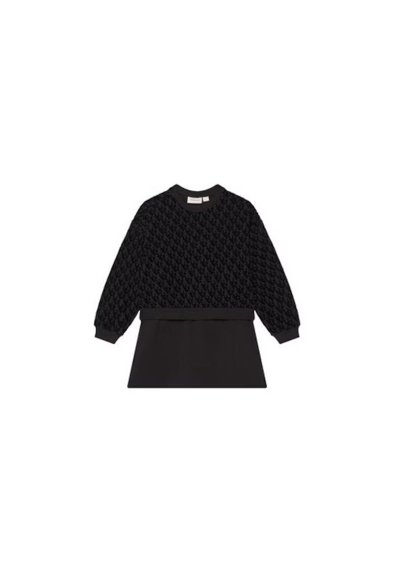 Calvin Klein Jeans Rochie casual Fete - Negru - 74% bumbac - 21% poliester reciclat - 5% elastan - 12 ani
