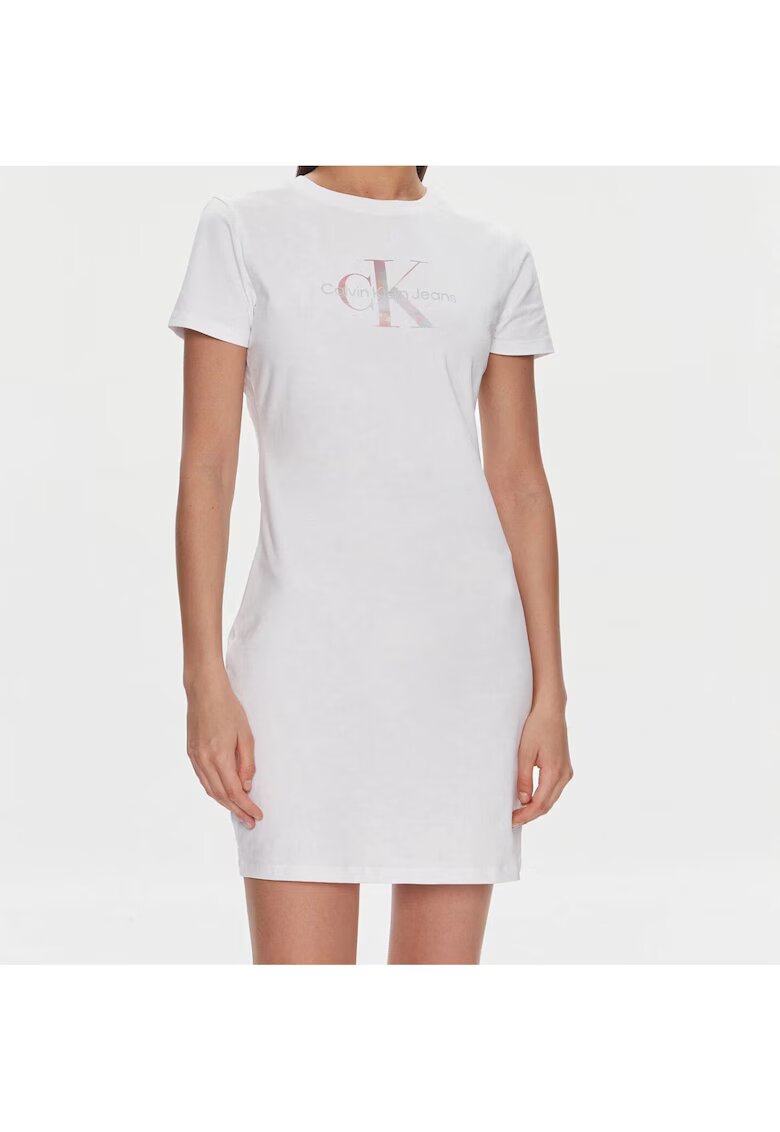 Calvin Klein Jeans Rochie din bumbac cu print logo -