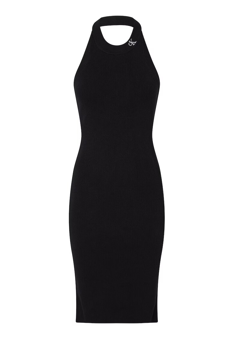 Calvin Klein Jeans Rochie halter striata - Negru