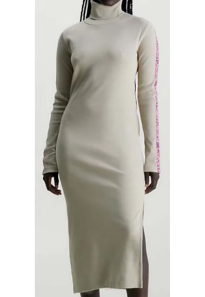Calvin Klein Jeans Rochie maxi - bej - bumbac/elastan