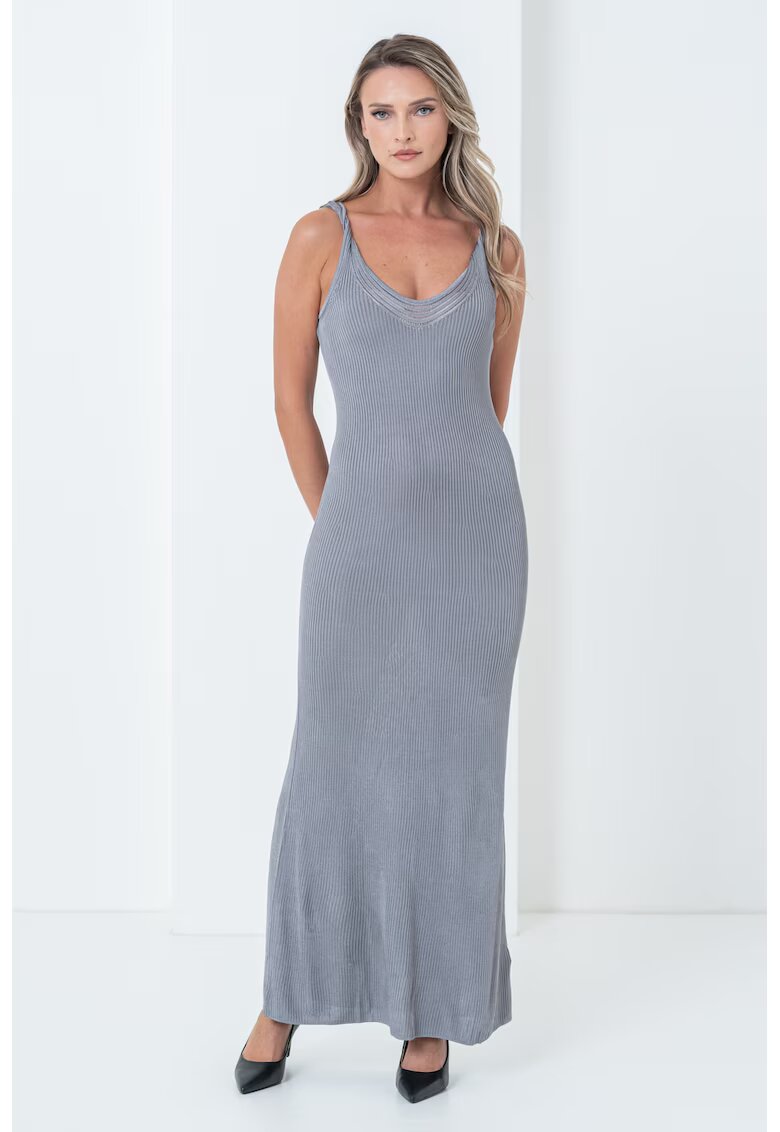 Calvin Klein Jeans Rochie maxi tricotata - Gri inchis