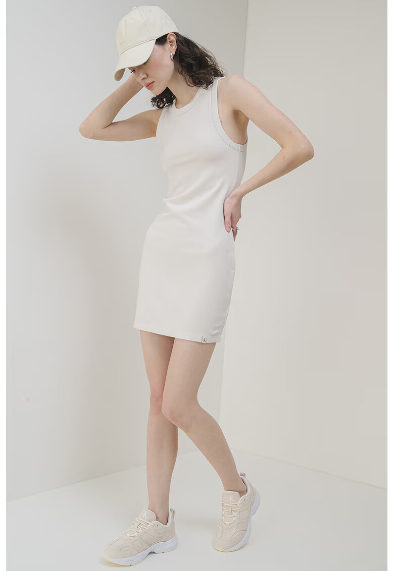 Calvin Klein Jeans Rochie mini cu decolteu la baza gatului