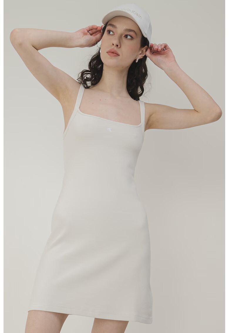 Calvin Klein Jeans Rochie mini fara maneci cu decolteu patrat