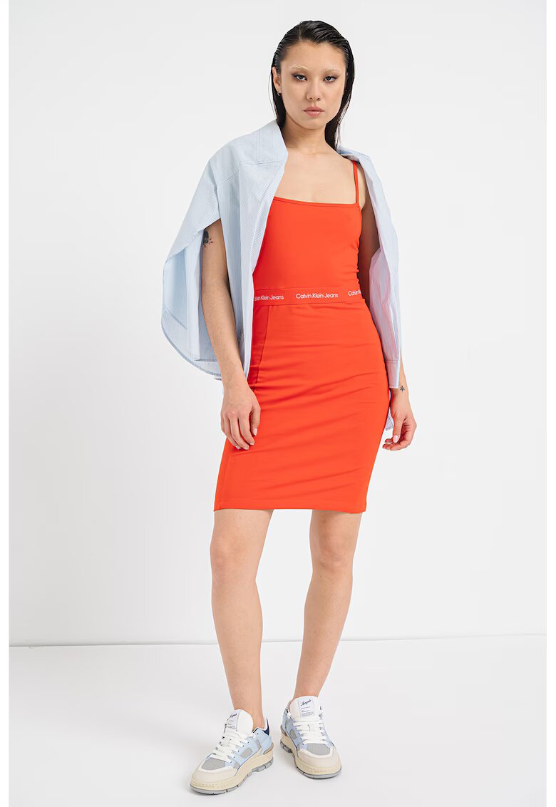 Calvin Klein Jeans Rochie slim fit cu croiala bodycon - Coral