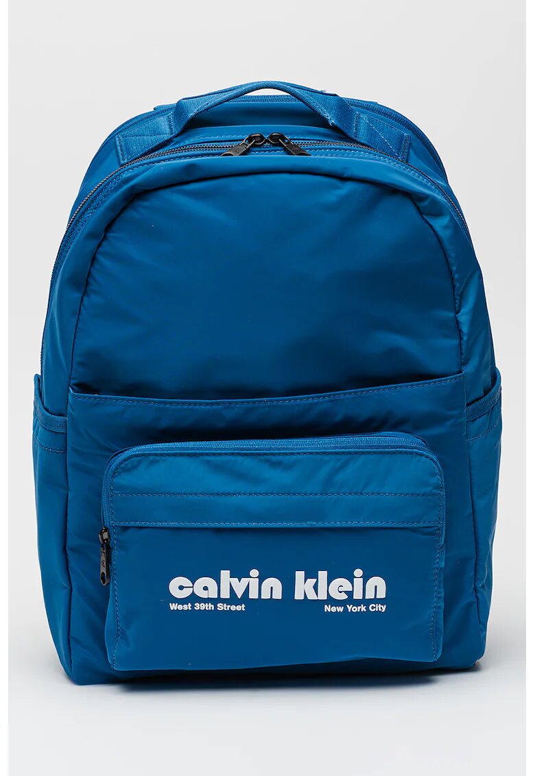 Calvin Klein Jeans Rucsac cu imprimeu logo si buzunar exterior - Albastru