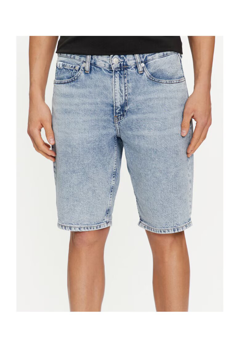 Calvin Klein Jeans scurti blugi - albastru - bumbac - Albastru