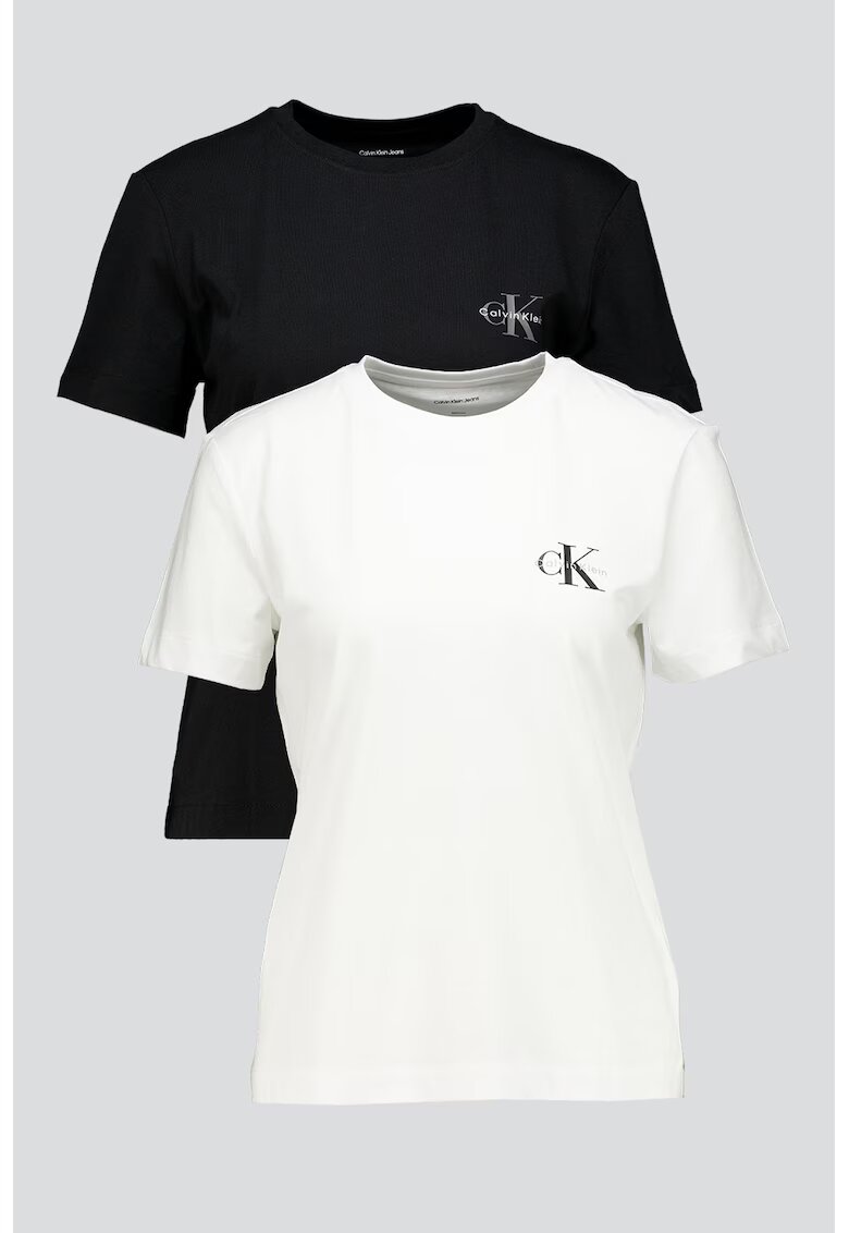Calvin Klein Jeans Set de tricouri din bumbac - 2 piese - Alb/Negru