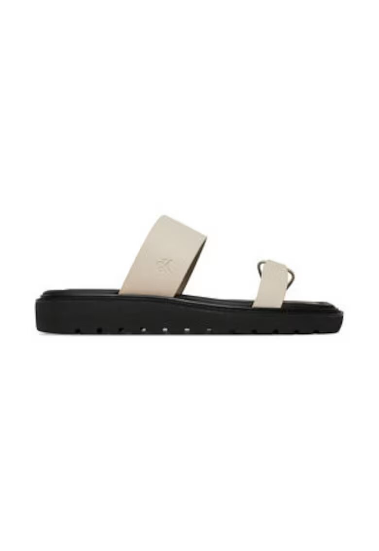 Calvin Klein Jeans Slapi dama - piele naturala - negru/bej