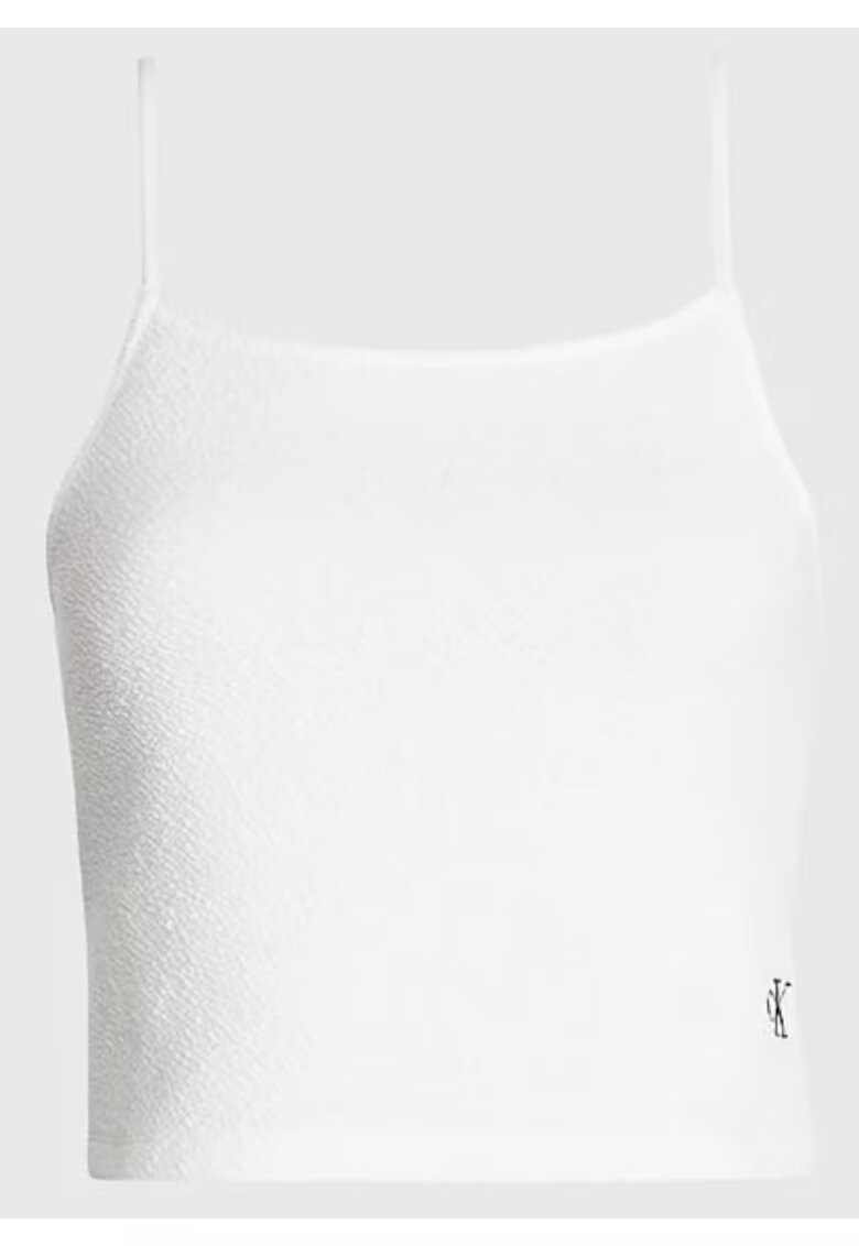 Calvin Klein Jeans Top Crop cu logo discret