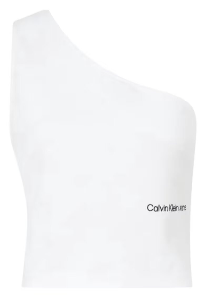 Calvin Klein Jeans Top uni slim fit cu decolteu pe un umar