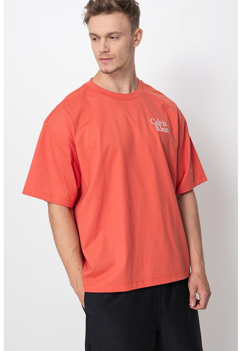 Calvin Klein Jeans Tricou cu imprimeu logo - Portocaliu stins