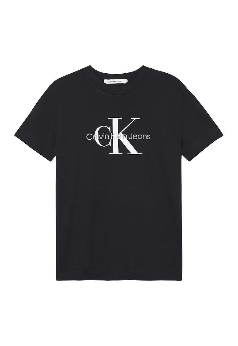 Calvin Klein Jeans Tricou cu logo contrastant - Negru/Alb murdar