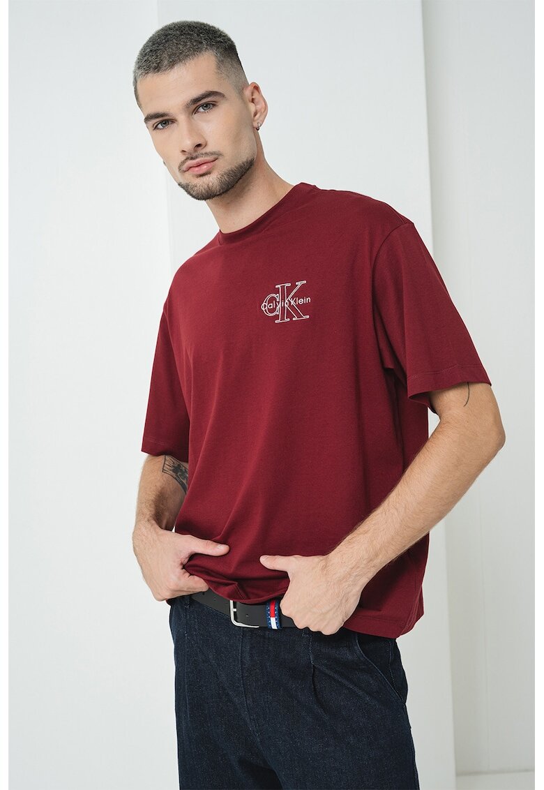 Calvin Klein Jeans Tricou cu logo - Visiniu
