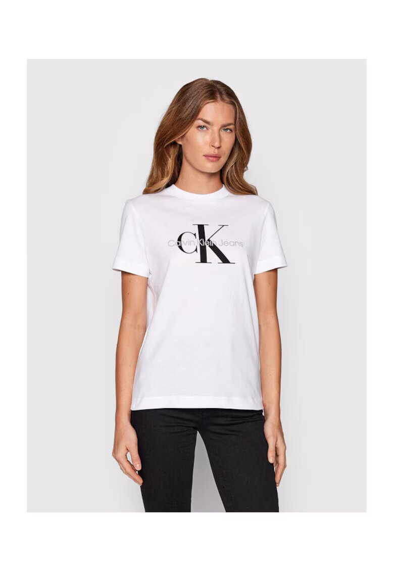 Calvin Klein Jeans Tricou dama - alb - bumbac -
