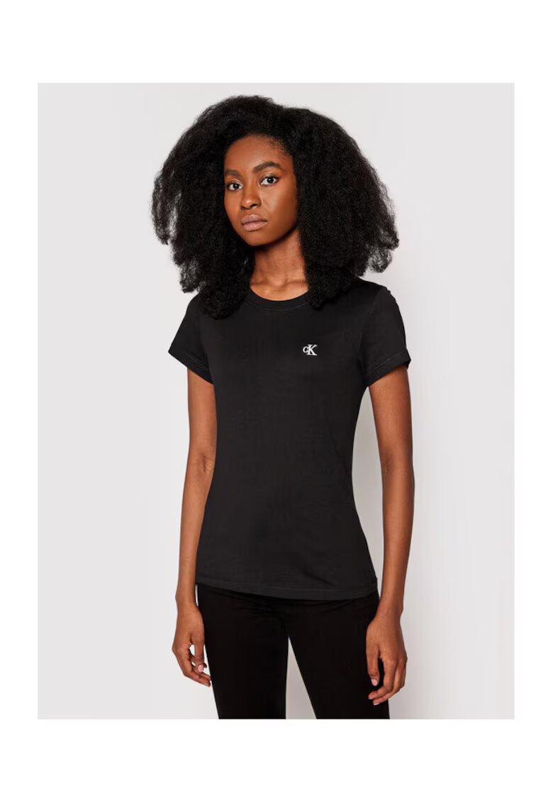 Calvin Klein Jeans Tricou dama - bumbac organic - negru -