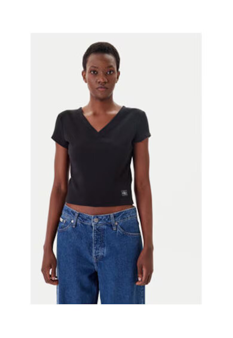 Calvin Klein Jeans Tricou dama - negru - bumbac/elastan - Negru