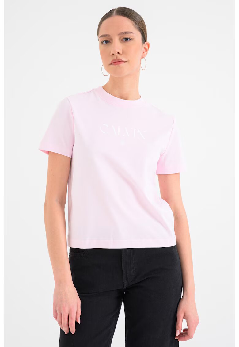 Calvin Klein Jeans Tricou de bumbac cu imprimeu logo - Roz deschis