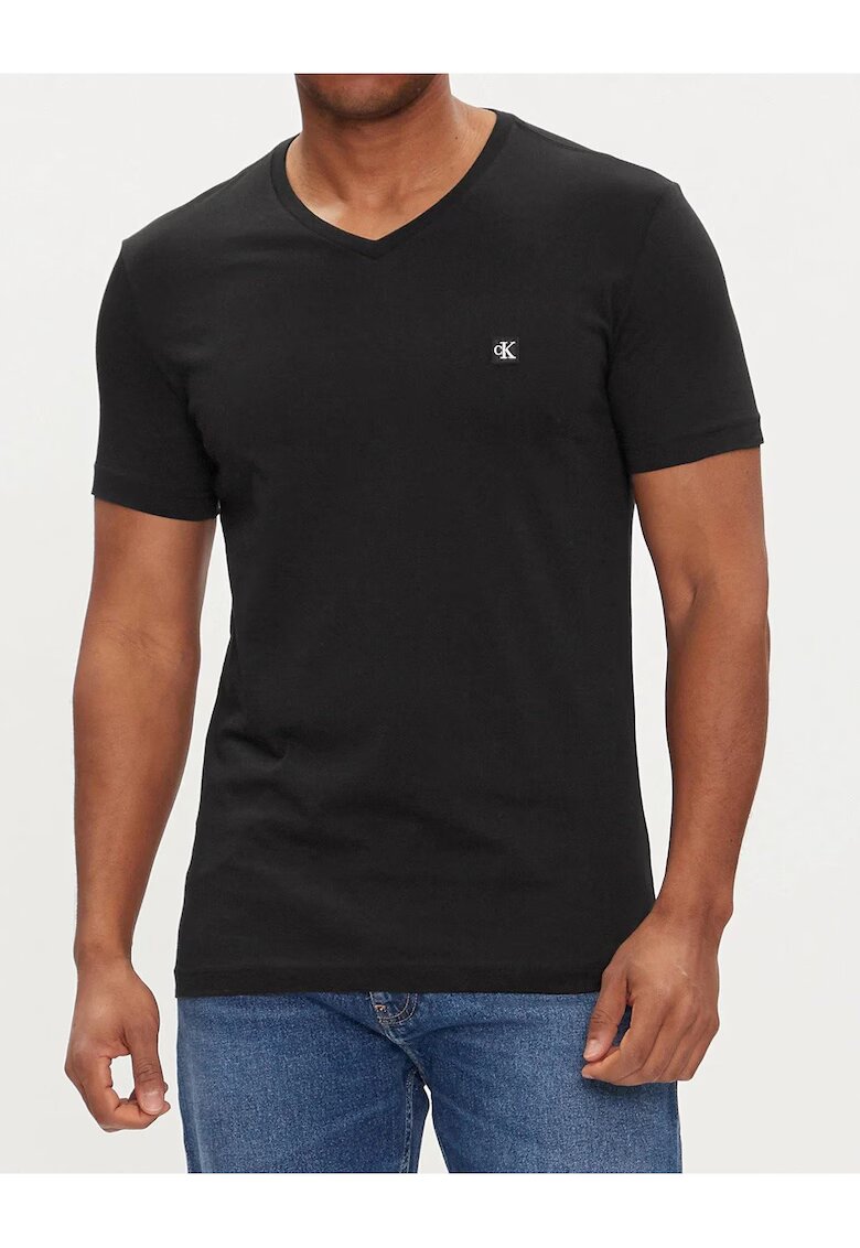 Calvin Klein Jeans Tricou din bumbac cu decolteu in v -