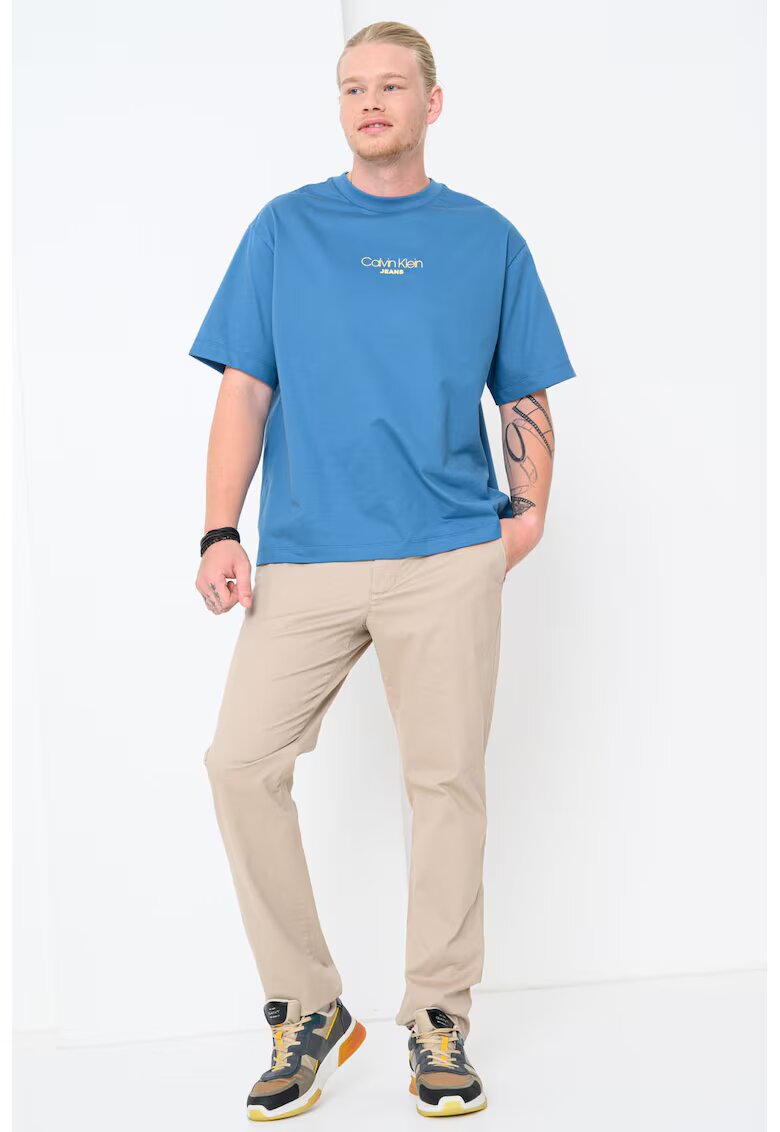 Calvin Klein Jeans Tricou lejer cu imprimeu logo - Albastru deschis