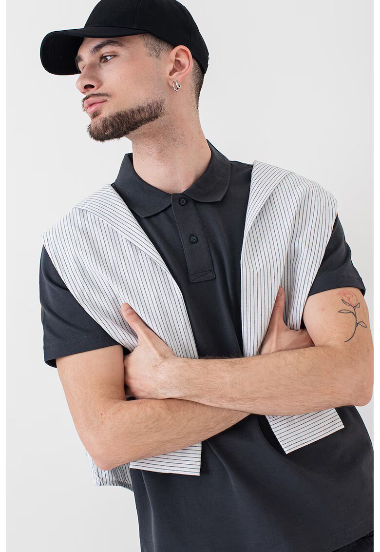 Calvin Klein Jeans Tricou polo cu logo - Gri inchis