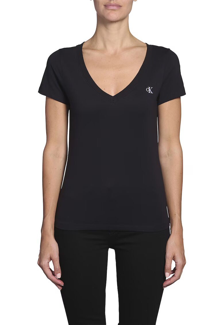 Calvin Klein Jeans Tricou slim fit din amestec de bumbac organic 77 - Gri antracit