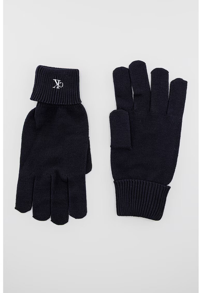 Calvin Klein Manusi tricotate cu broderie logo - Negru
